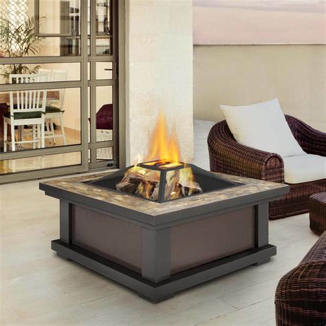 Real Flame Morrison Wood Burning Fire Pit Wood Fire Pit Wood Burning