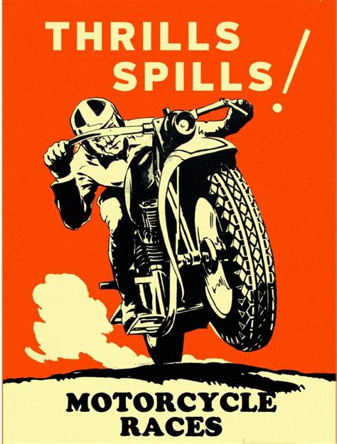 Vintage Motorcycles Racing Thrills Spills Postcard Zazzle Vintage