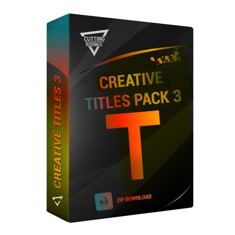 Creative Titles Pack 3 Cutting Room Fx Templates Presets Video