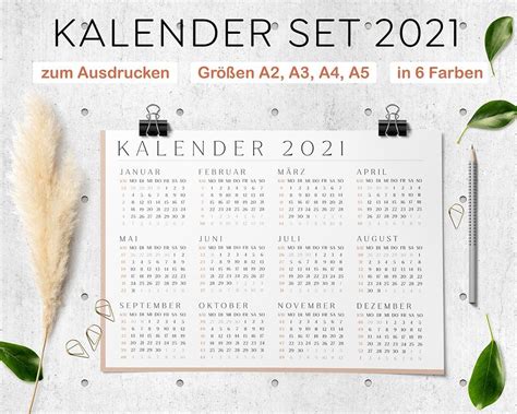 Kalender Wandkalender 2021 Download A2 A3 Ausdrucken Büro Download
