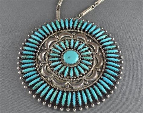Francis Begay Vintage Navajo Sterling Silver Turquoise Pin Etsy