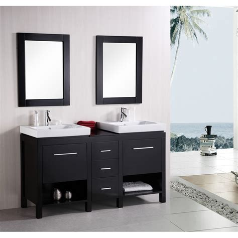 Bathroom vanities come in various sizes from 24 inches for petite powder or wash rooms, 25 to 30 inches and 31 to 44 inches for average sized bathrooms and vanities over 45 inches as well as double vanities for bathrooms where space isn't a concern and ample storage is desired. Design Element New York 60" Contemporary Bathroom Vanity ...