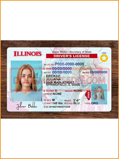 Illinois Driving License Psd New Documents Edit