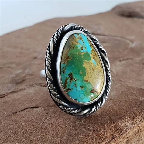 Large Turquoise Ring Western Jewelry Turquoise Rings With Etsy