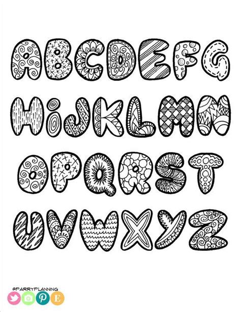 Printable Doodle Alphabet Doodle Alphabet Lettering Alphabet Doodle