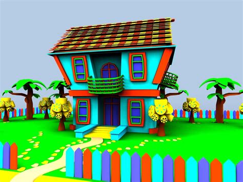 3d Model 3d Cartoon Village House Toon Vr Ar Low Poly Cgtrader
