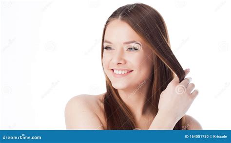 Gorgeous Hair Portrait Of A Beautiful Girl With Long Silky Hair