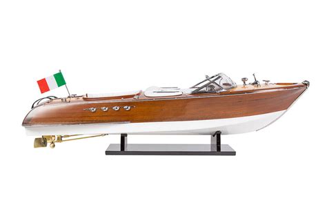 Riva Aquarama 70cm White Interior Wooden Model Speed Boat Ship T