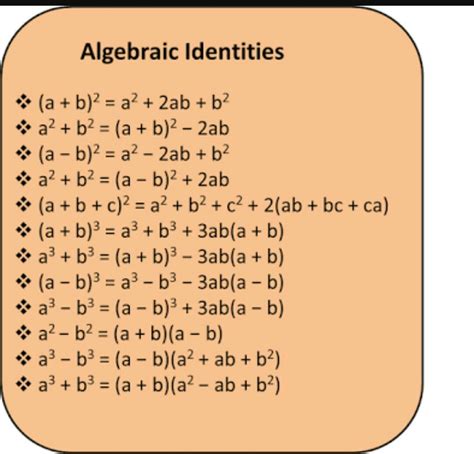 What Are All The Identities Of Algebra