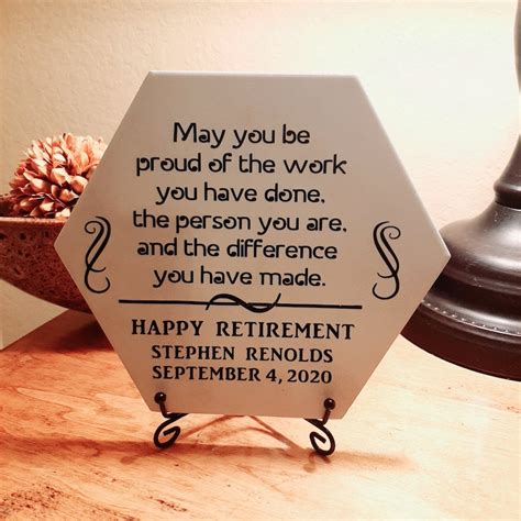Personalized Happy Retirement Tile Plaque T For Boss Etsy