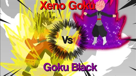 Xeno Goku Vs Goku Black Full Fight Stick Nodes Youtube