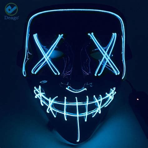 Buy Deago Halloween Mask Led Light Up El Wire Cosplay Glowing Mask The