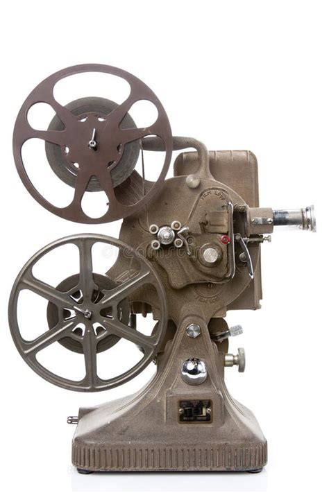 Old Film Projector Isolated On White Stock Image Image Of Antique