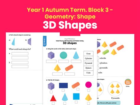 Y1 Autumn Term Block 3 3d Shapes Maths Worksheets Teaching Resources