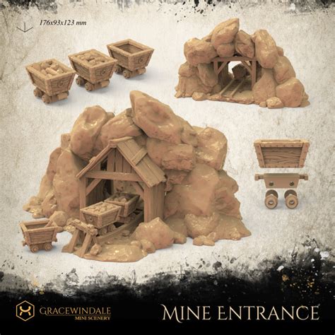 3d Printable Mine Entrance By Gracewindale Mini Scenery