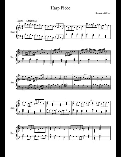 Harp Piece 1 Sheet Music Download Free In Pdf Or Midi