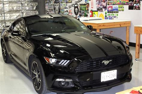 Matte Vinyl Racing Stripes Ford Mustang Zilla Wraps Black Mustang