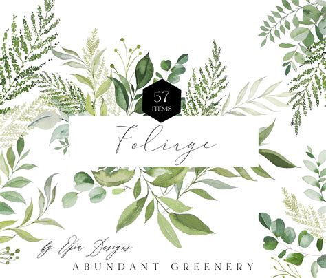 Greenery Watercolor Clipart Greenery Bundle Clipartbotanical Etsy