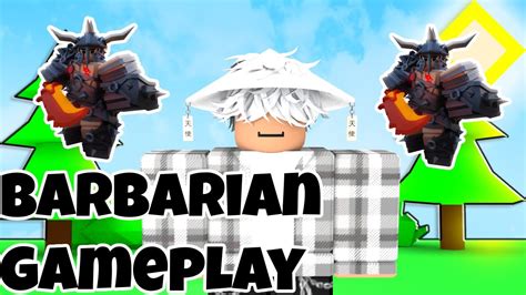 Barbarian Gameplay Roblox Bedwars Youtube