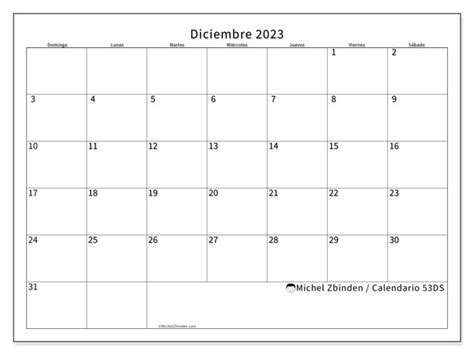 Calendario Diciembre De 2023 Para Imprimir “483ds” Michel Zbinden Ar