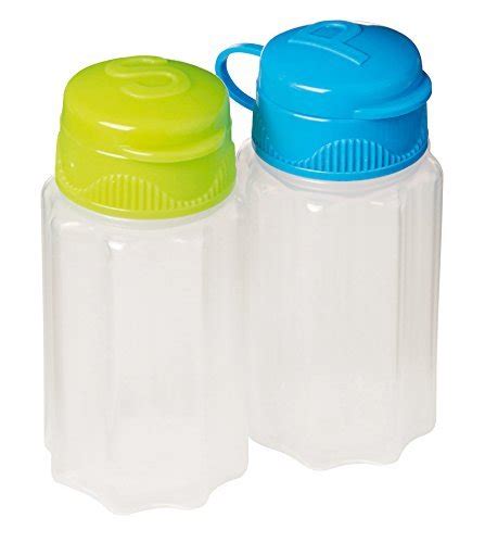 Set Of 2 Plastic Salt And Pepper Shakers With Lid Moisture Proof
