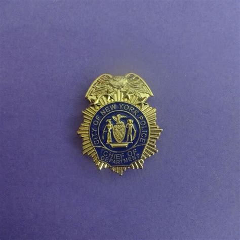 Nypd City Of New York Police Chief Of Department Mini Badge Org Badge