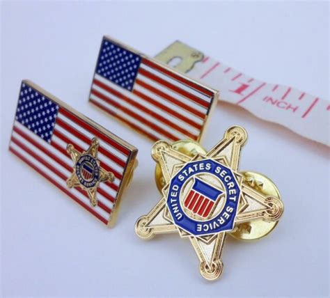 Three Mini Usss Pin United States Secret Service Lapel Hat Pin American
