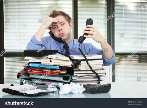 Office Worker Overworked Stock Photo 81163264 Shutterstock