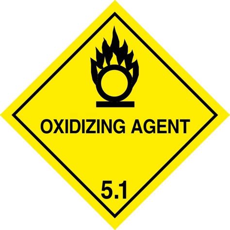 Class 5 1 Oxidizing Agent Placards Stock Xpress Com