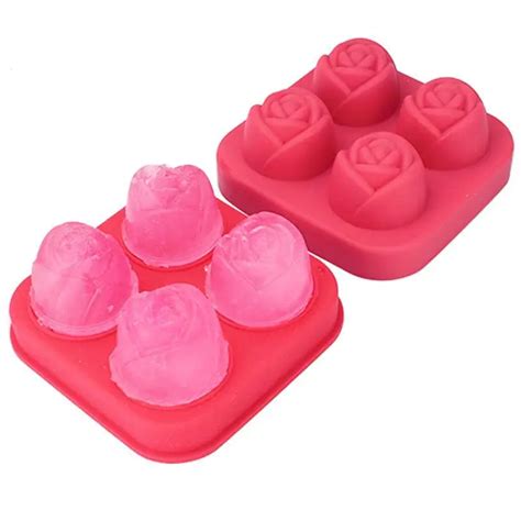 diy silicone ice cube mold rose shape silicone ice mold tray bar kitchen accessories 3 cube mold