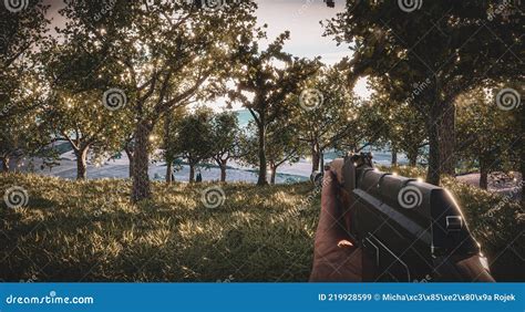 Realistic First Person Shooter War Game Stock Image Image Of Soft