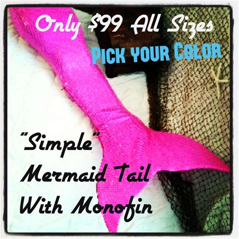 Simple Swimmable Mermaid Tail W Monofin Miamibeachmermaids