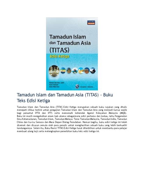 Modul pengajian tamadun islam dan tamadun asia. Tamadun Islam Dan Tamadun Asia Titas Buku Teks Edisi ...
