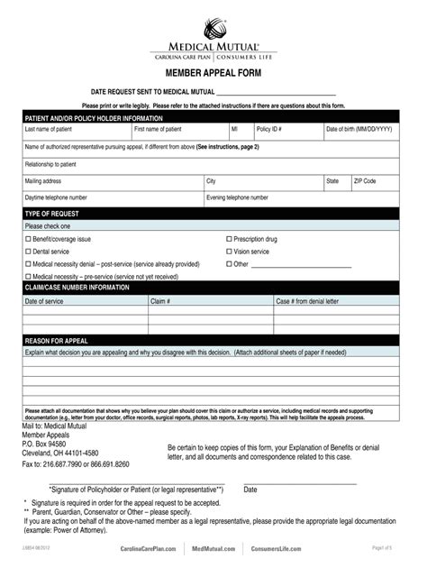 Medical Mutual Provider Appeal Form Fill Out And Sign Online Dochub