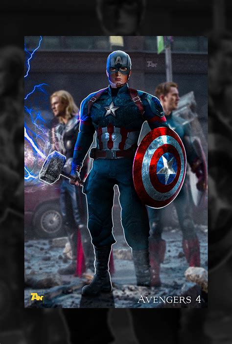 Artstation Captain America With Thor Hammer Avengers 4