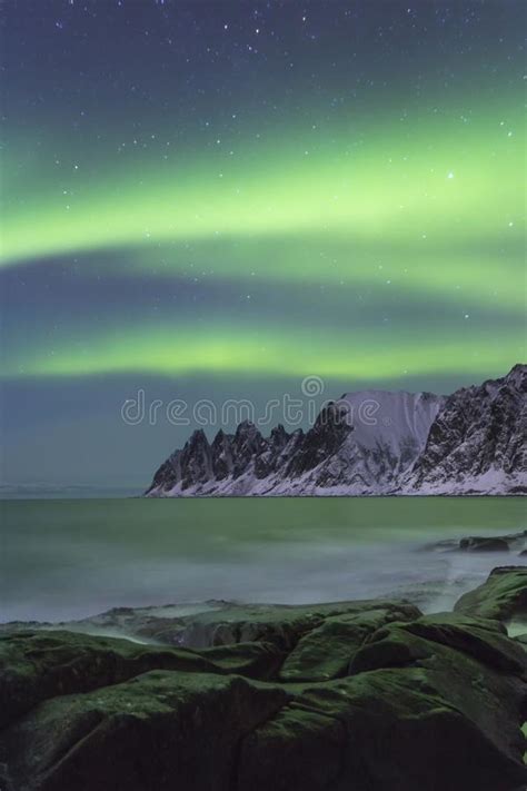 Northern Lights Norway In The Lofoten Islands Stock Photo Image Of