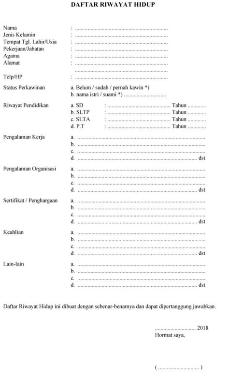 Jul 19, 2021 · contoh surat lamaran kerja. Contoh CV yang Baik dan Benar [Download format cv kosong ...