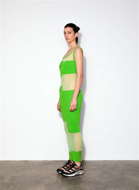 Patchwork Maxi Knit Dress Shamrock Green Wynn Hamlyn Official Store