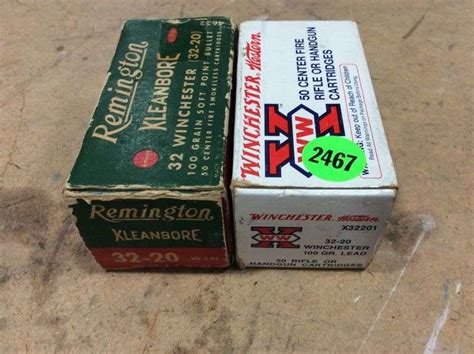 2 Boxes 32 20 Remington And Winchester Ammo Taylor Auction And Realty Inc