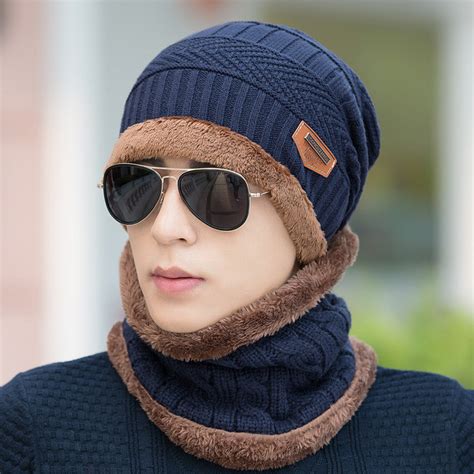 Buy Boys Men Winter Hat Knit Scarf Cap Winter Hats For