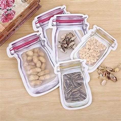 20pc Plastic Transparent Standup Pouch With Zipper For Dry Fruits Nuts