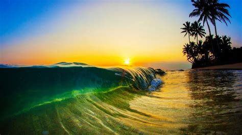Closeup View Of Beach Waves During Sunset Hd Nature Wallpapers Hd