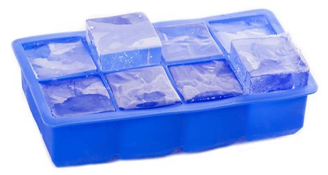Silicone Ice Cube Tray Makes 8 Large Ice Cubes Set Of 2 Blue
