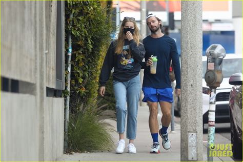 patrick schwarzenegger grabs coffee with abby champion after revealing his weight goal for 2021