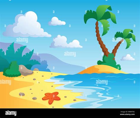 Beach Theme Scenery 1 Stock Vector Image And Art Alamy