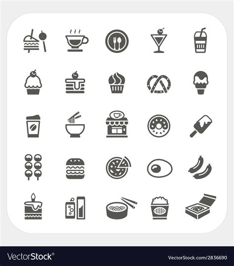 Food And Beverage Icons Set Royalty Free Vector Image
