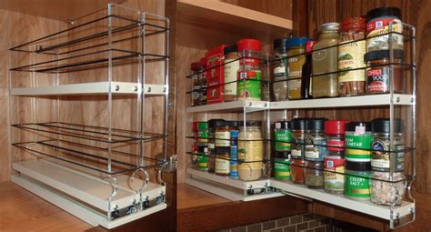 Vertical Spice racks built with sliding drawers make all spices very