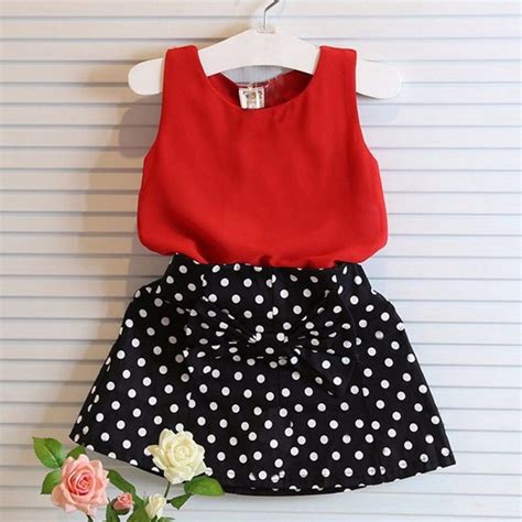Red Size 2t2017 Fashion Summer Kids Baby Girl Clothing Set Sleeveless