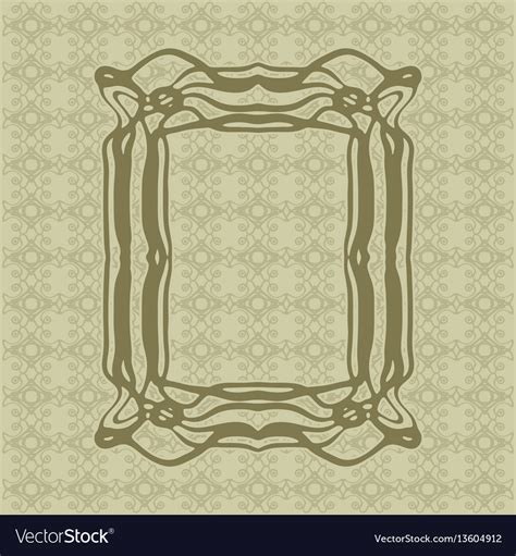 Art Nouveau Smooth Lines Decorative Rectangle Vector Image