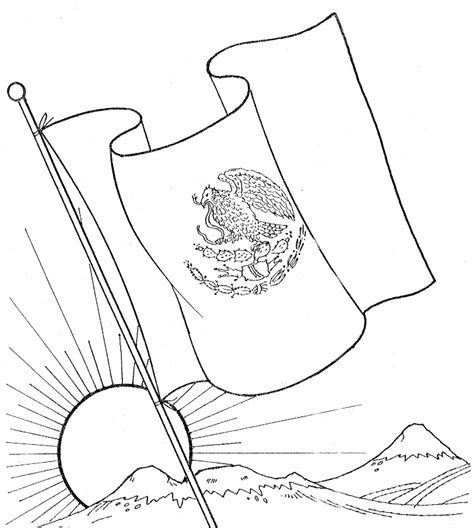 Dibujos de la Bandera de México para descargar, imprimir y pintar